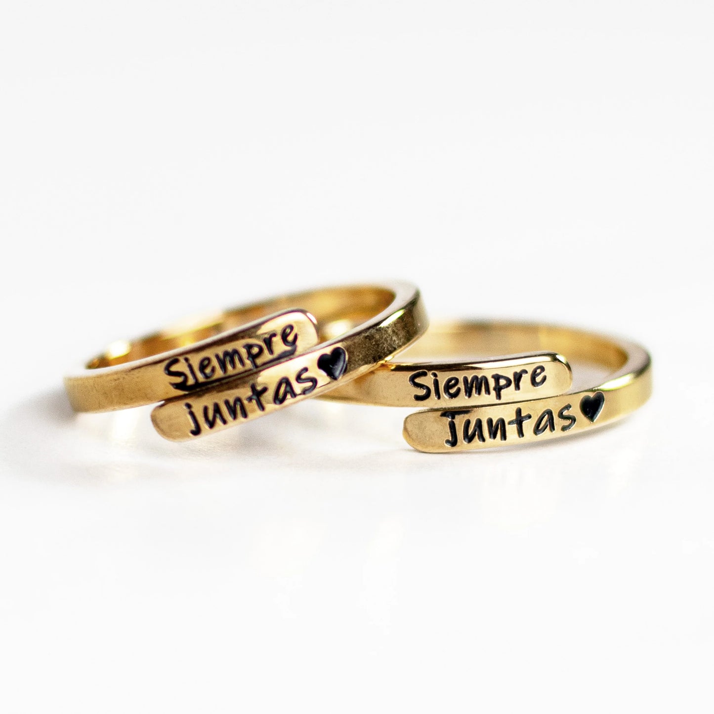 SIEMPRE JUNTAS PACK ANILLOS + TARJETA PERSONALIZADA