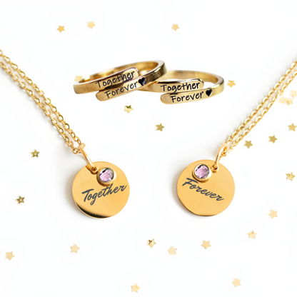 SIEMPRE JUNTAS PACK 2 ANILLOS + 2 COLLARES